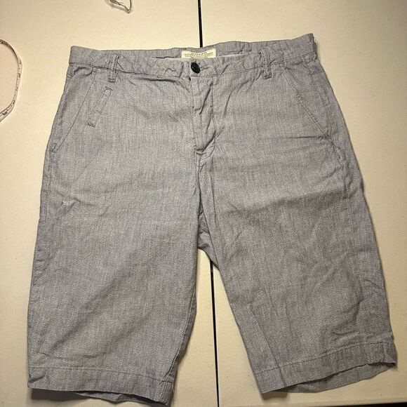 All saints button fly blue blend shorts 32 - Picture 1 of 8